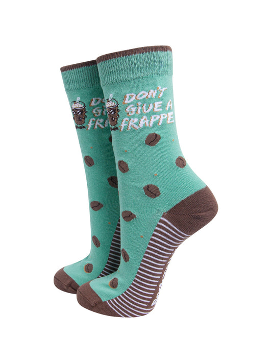 Dont-Give-a-Frappe-Combed-Cotton-Socks-in-Mint-Green-On-Mannequin