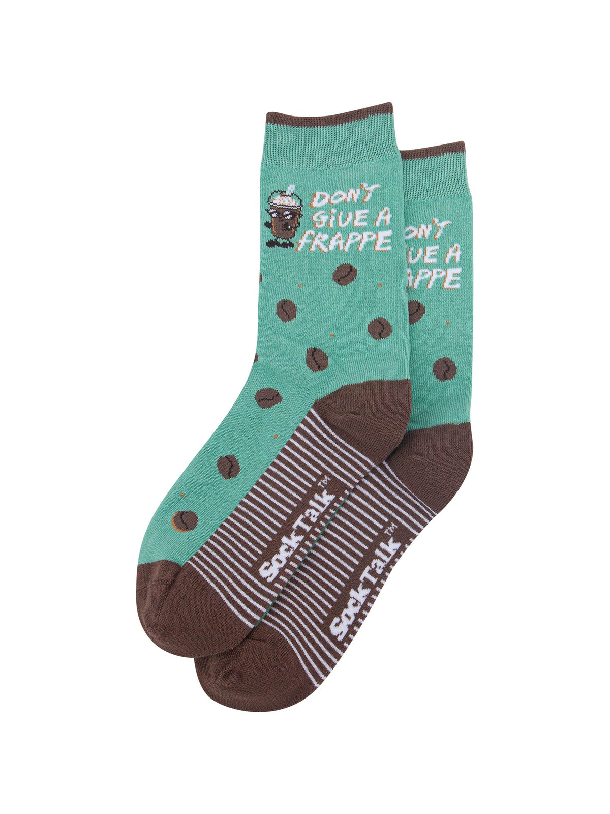Dont-Give-a-Frappe-Combed-Cotton-Socks-in-Mint-Green-Laid-Flat