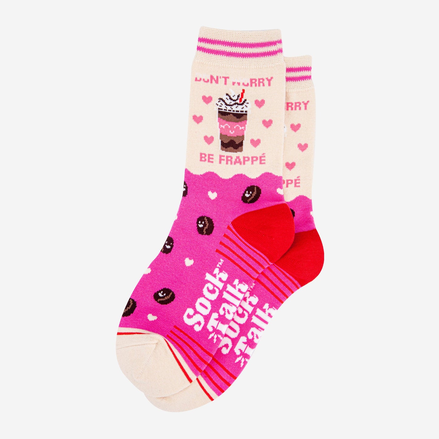 womens-combed-cotton-ankle-socks-pink-cream-be-frappe-laying-flat