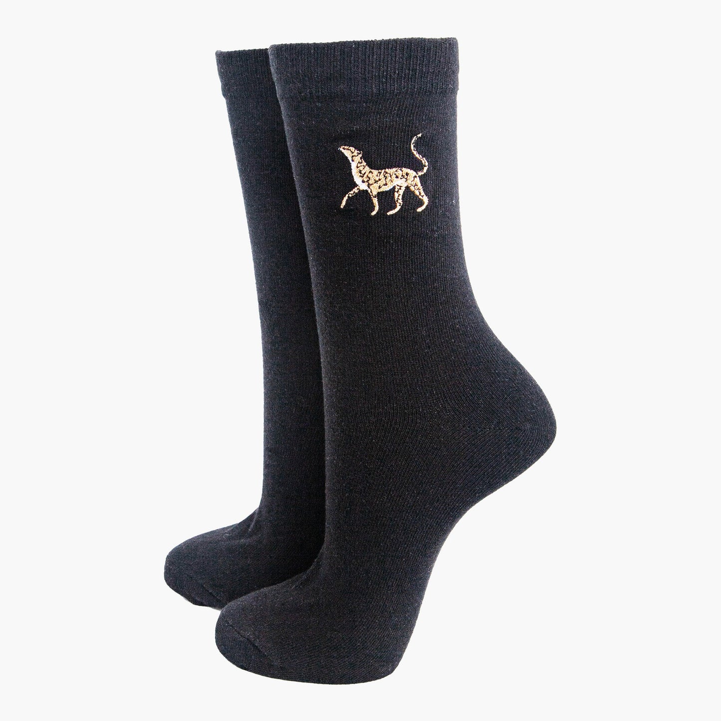 womens-embroidered-ankle-socks-black-cheetah-cats