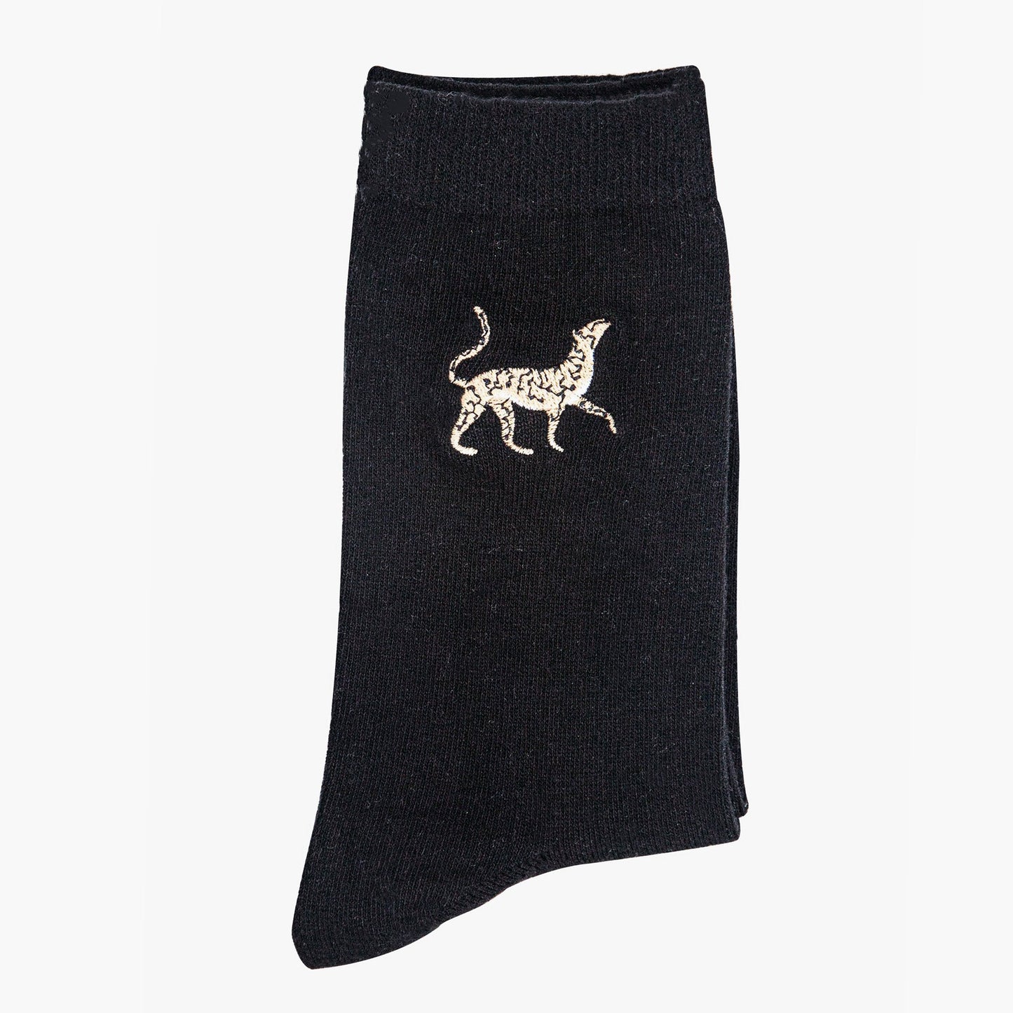 womens-embroidered-ankle-socks-black-cheetah-folded