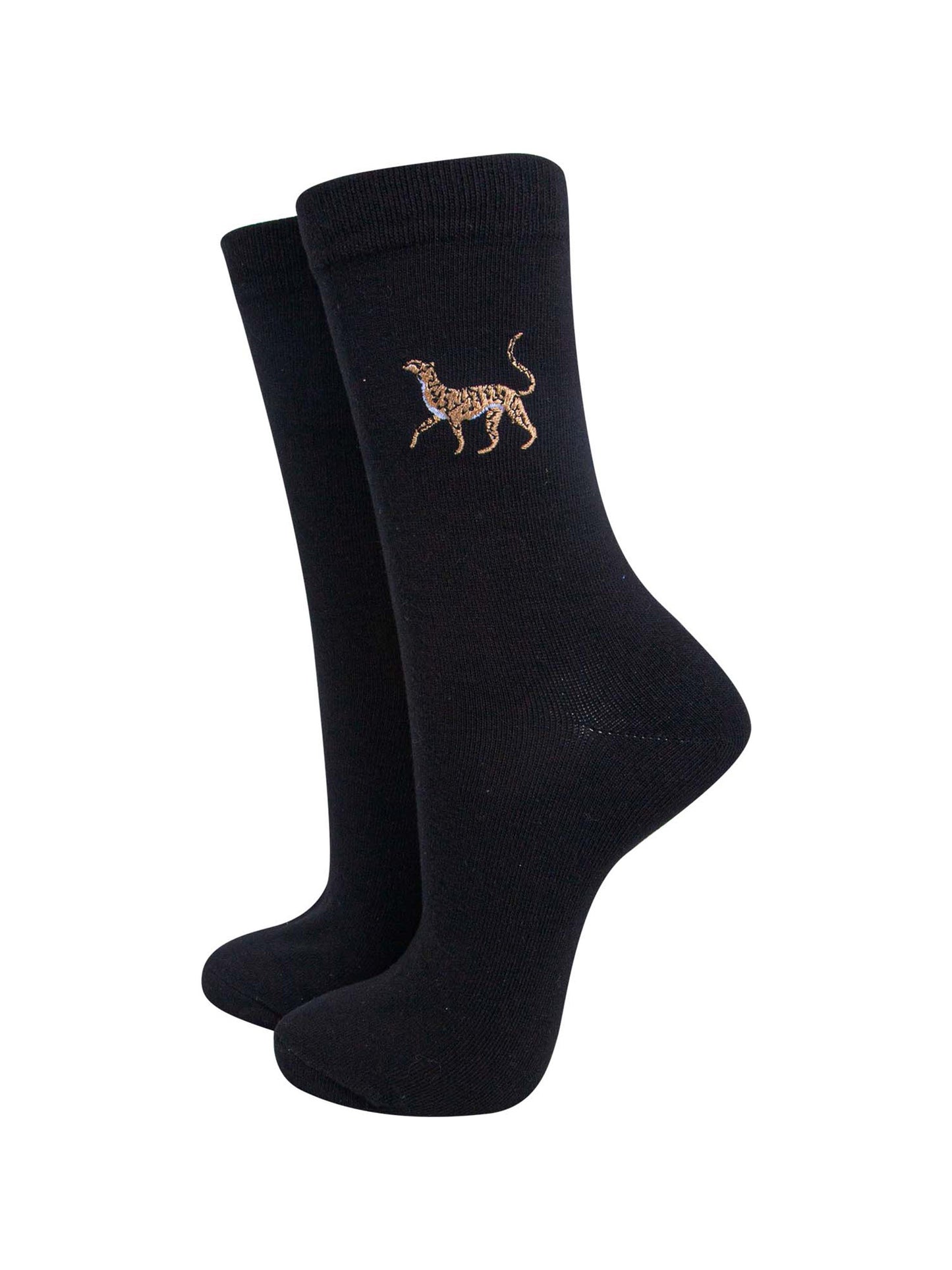 womens-embroidered-ankle-socks-black-cheetah-cats