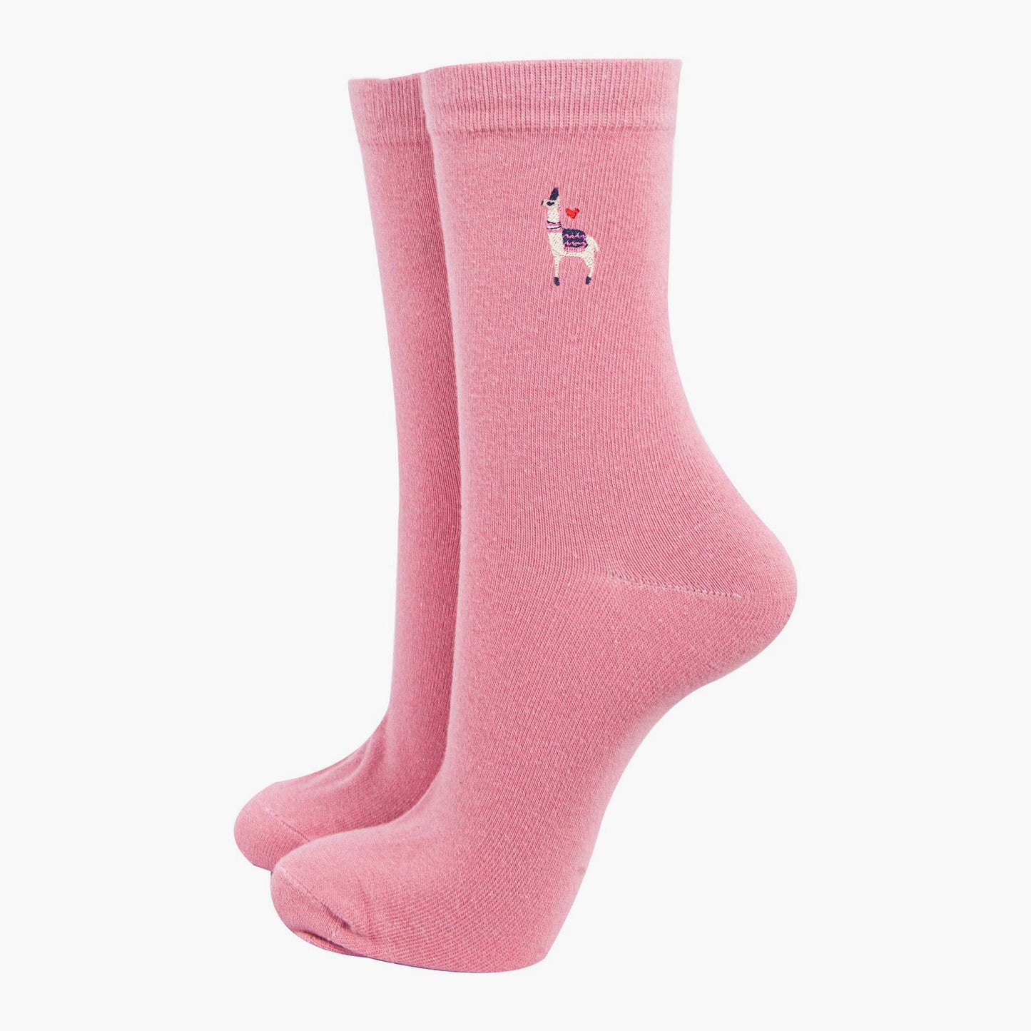 womens-embroidered-ankle-socks-pink-llama-love-hearts