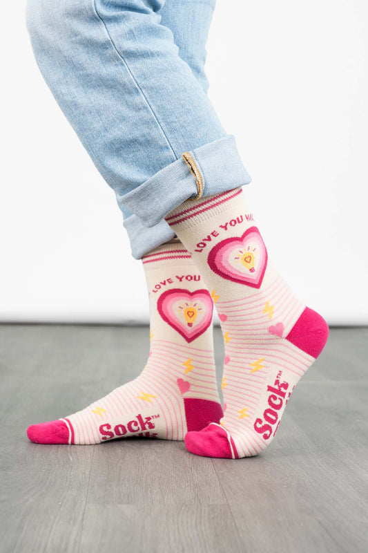 womens-combed-cotton-ankle-socks-cream-pink-love-you-watts-funny