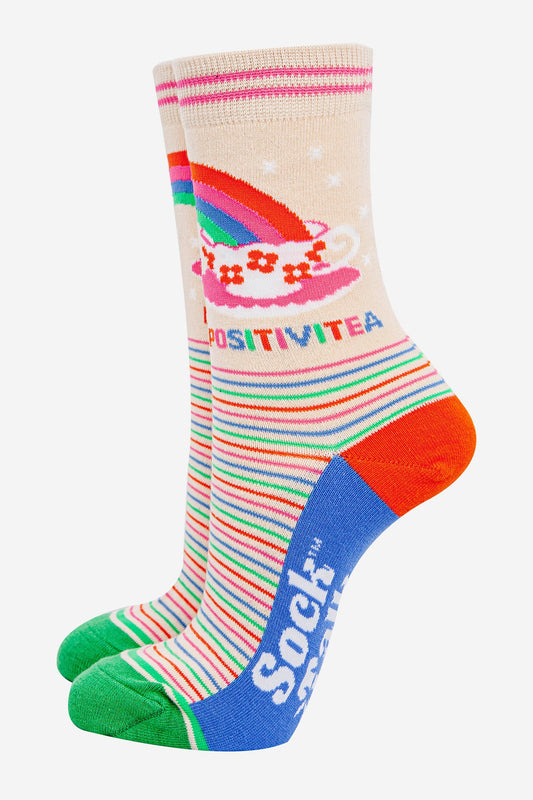 womens-combed-cotton-ankle-socks-cream-positivitea-inspirational