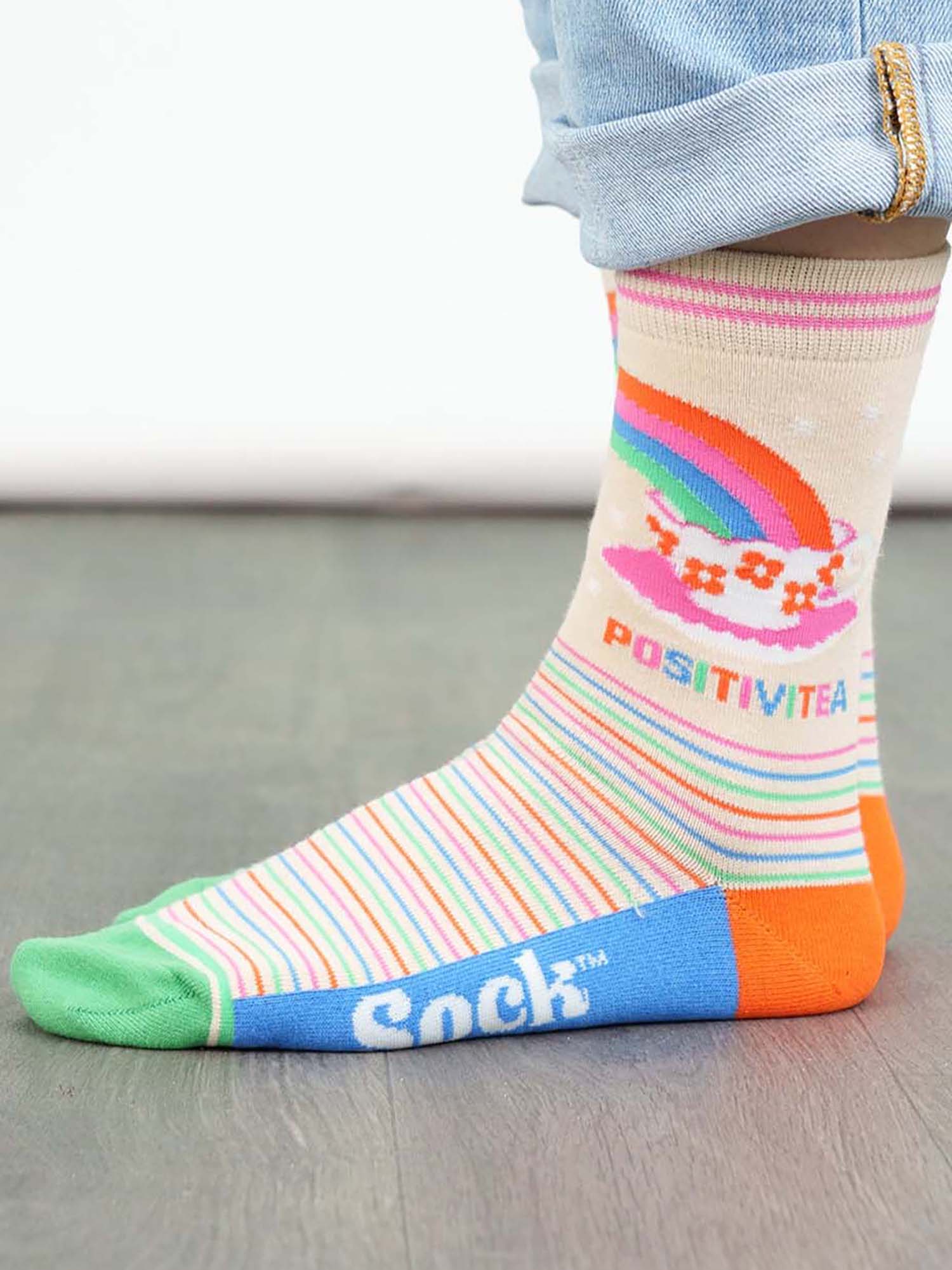 womens-combed-cotton-ankle-socks-cream-positivitea-inspirational