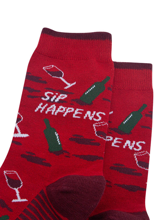 Sip-Happens-Combed-Cotton-Socks-in-Red-Close-Up