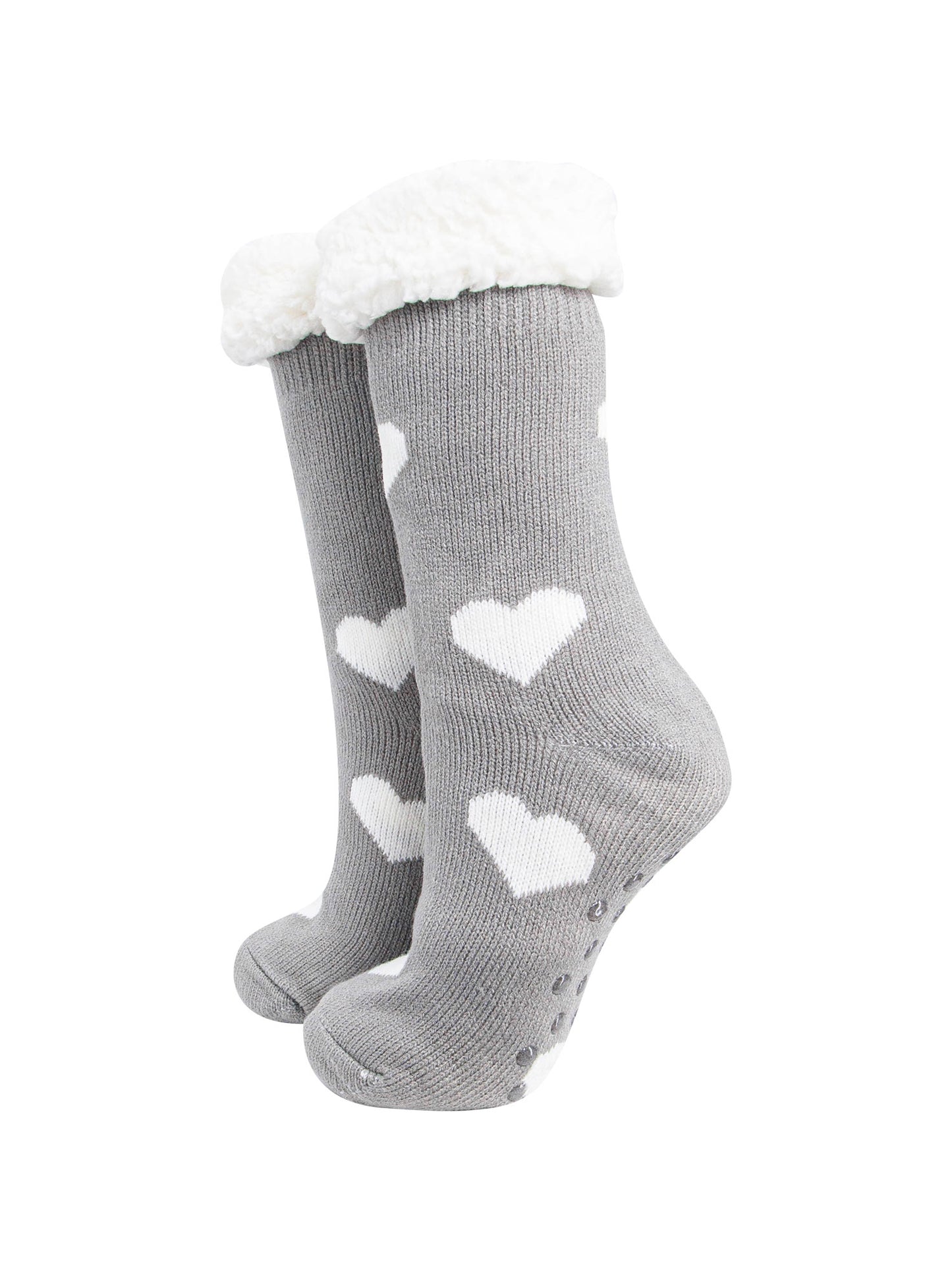 womens-long-slipper-socks-grey-heart-warm-fleecy