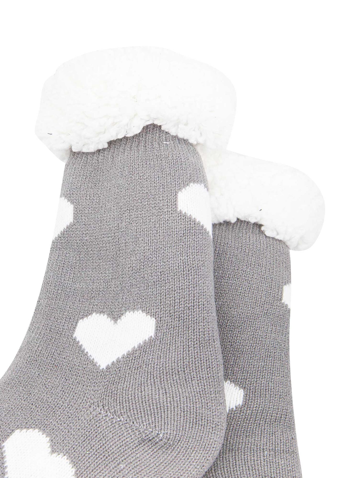 womens-long-slipper-socks-grey-heart-close-up-pattern