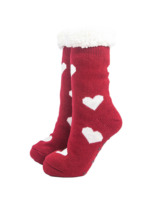 womens-long-slipper-socks-red-heart-warm-fleecy
