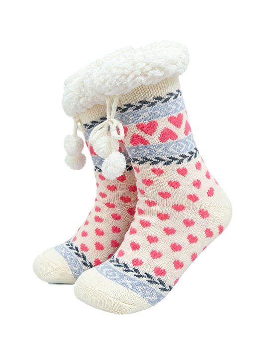 Heart-Long-Slipper-Socks-in-White/Pink-On-Mannequin