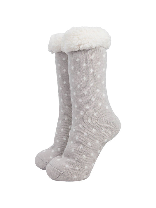 womens-long-slipper-socks-light-grey-spot-fleecy-warm
