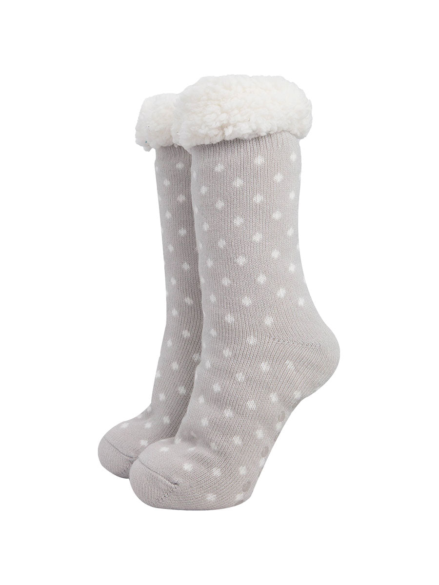 womens-long-slipper-socks-light-grey-spot-fleecy-warm
