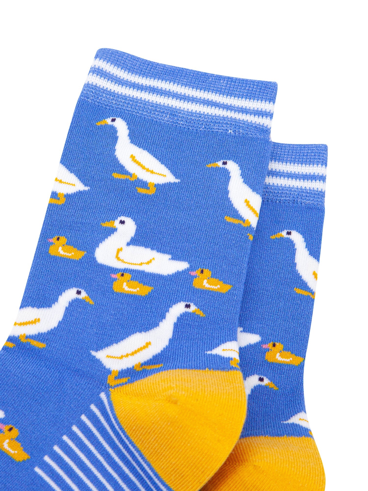 Geese-&-Goslings-Bamboo-Socks-in-Blue-close-up