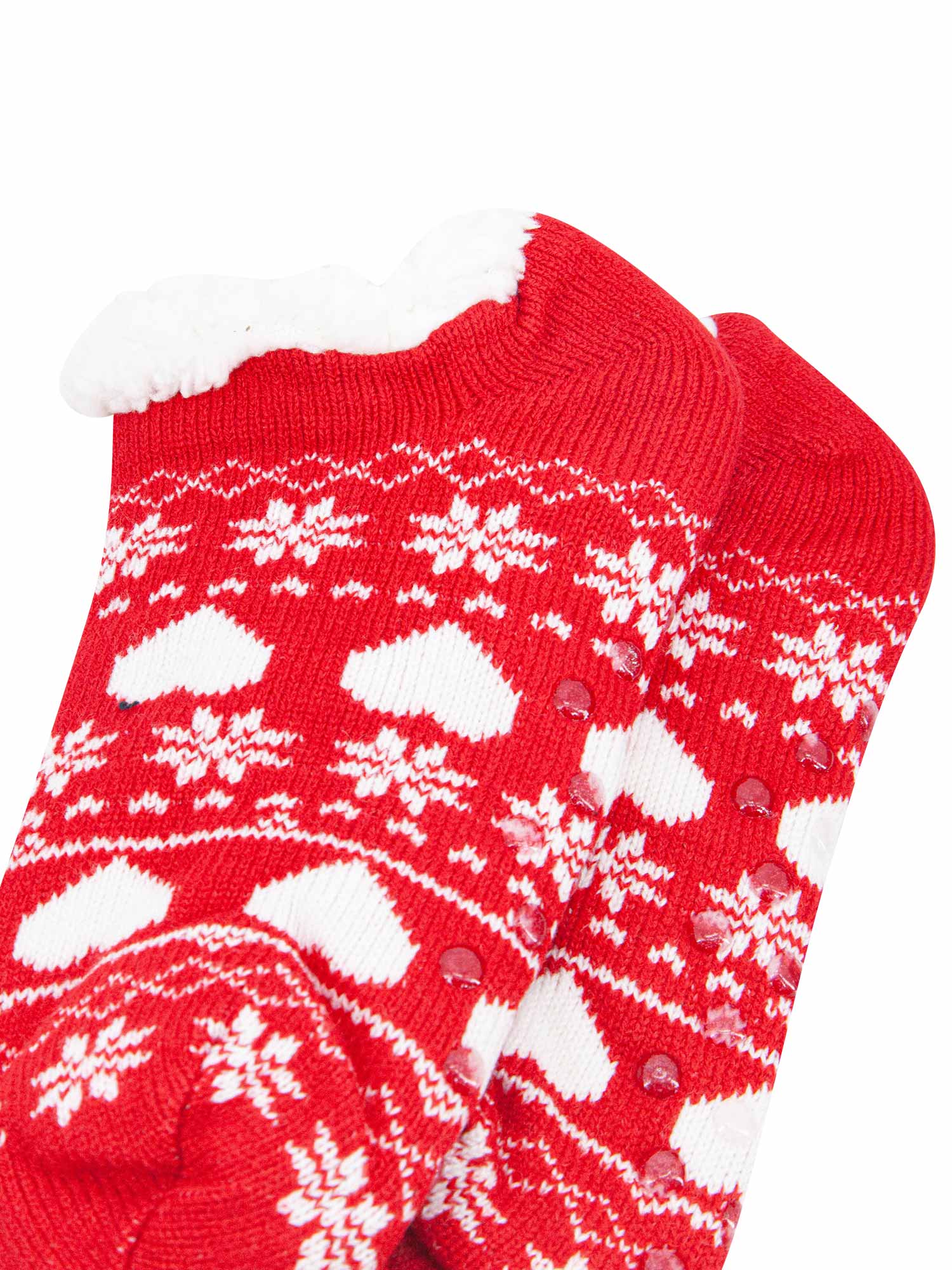 womens-short-slipper-socks-red-fair-isle-close-up