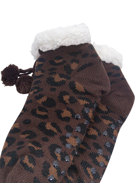 Leopard-Print-Short-Slipper-Socks-in-Brown-Close-Up