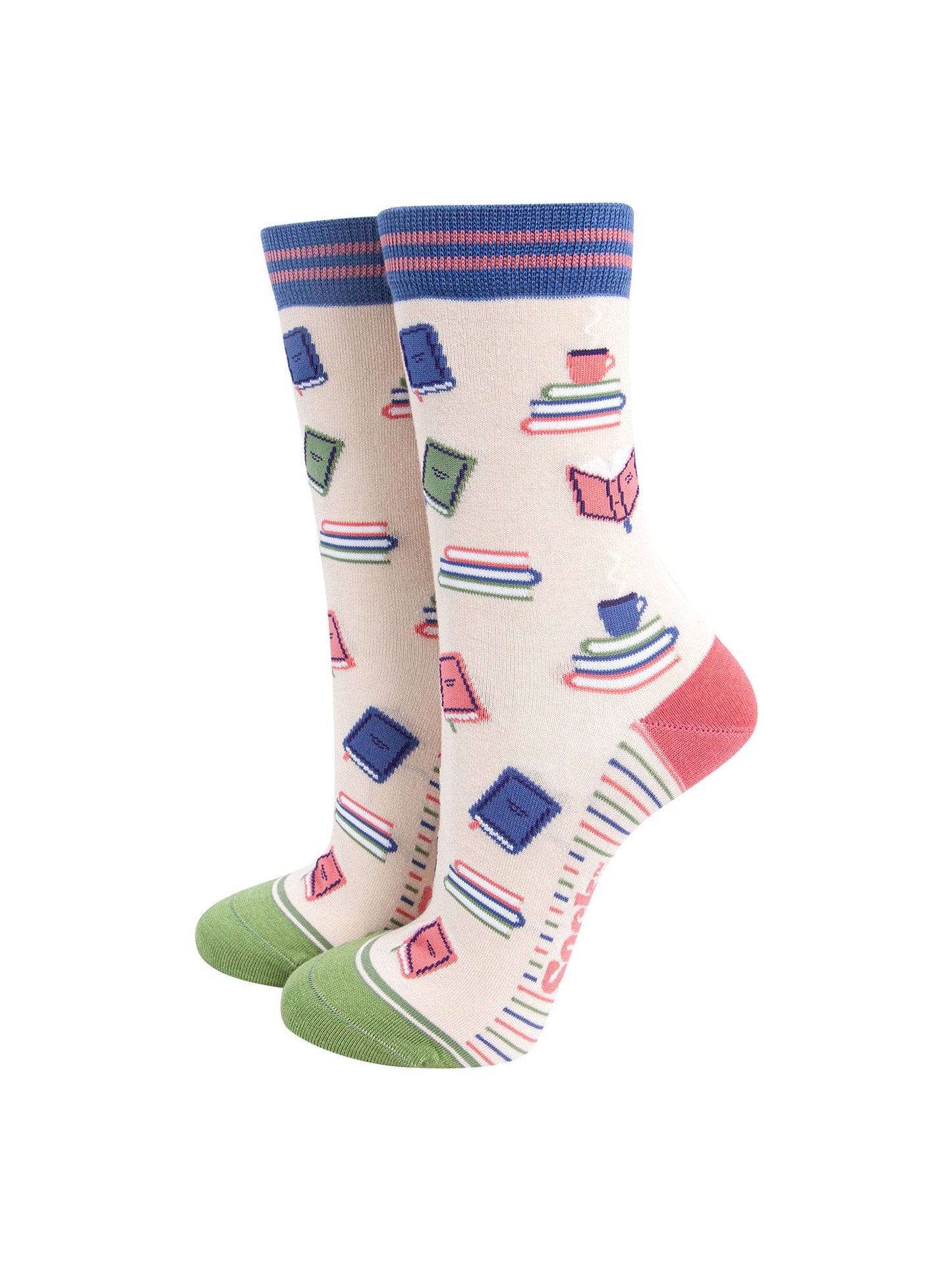 Book-Lover-Bamboo-Socks-in-Cream-Mannequin