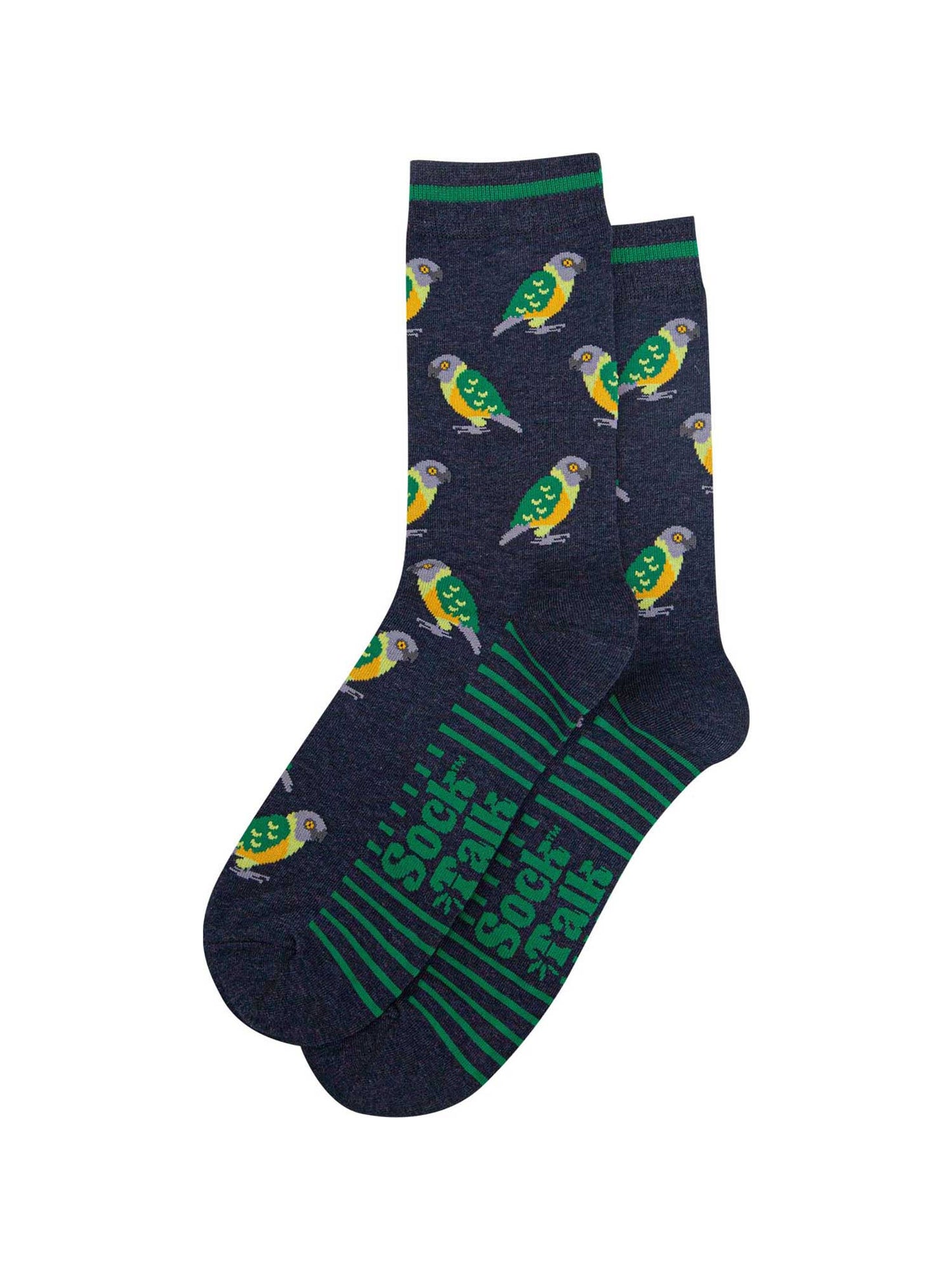 mens-bamboo-socks-navy-senegal-parrot-laying-flat-bird-pattern-repeats-over-the-design