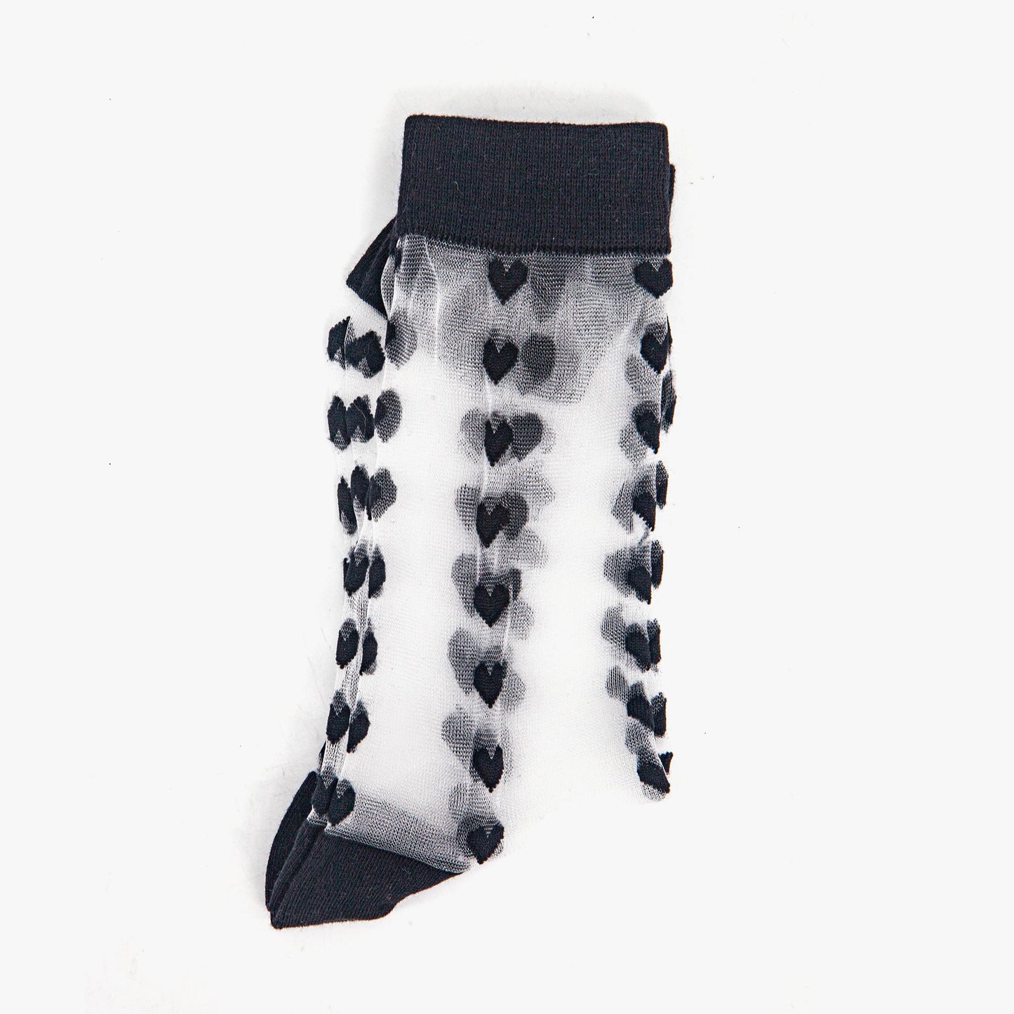womens-sheer-ankle-socks-black-heart-folded