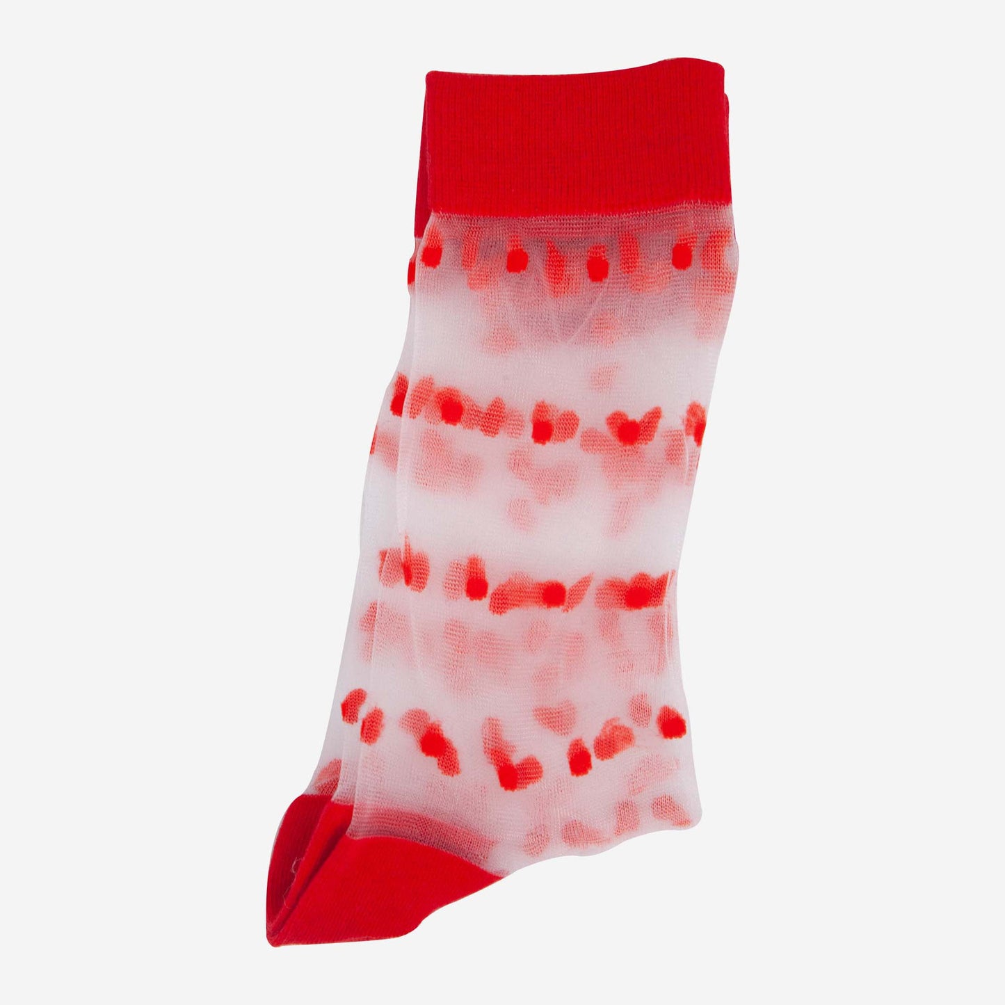 womens-sheer-ankle-socks-red-spots-close-up-transparent-material