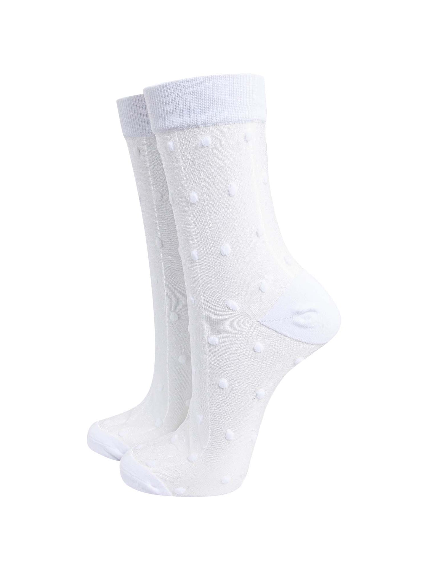 womens-sheer-ankle-socks-white-spots-dots