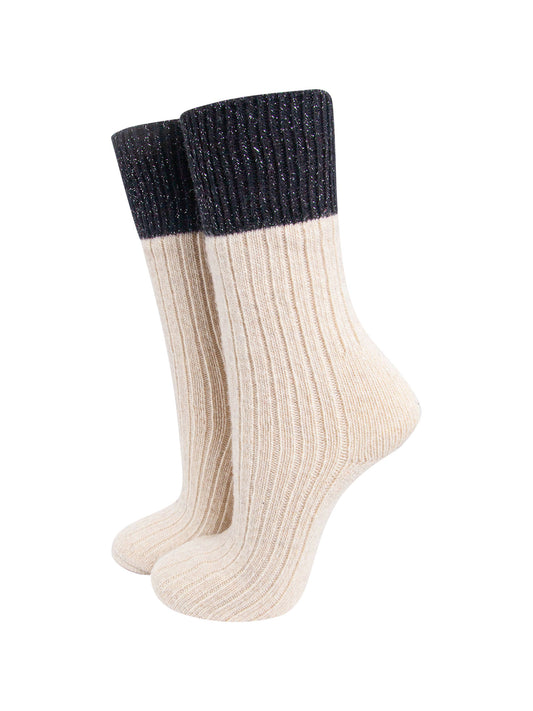 womens-mid-calf-socks-cream-black-colour-block-glitter-cuffs