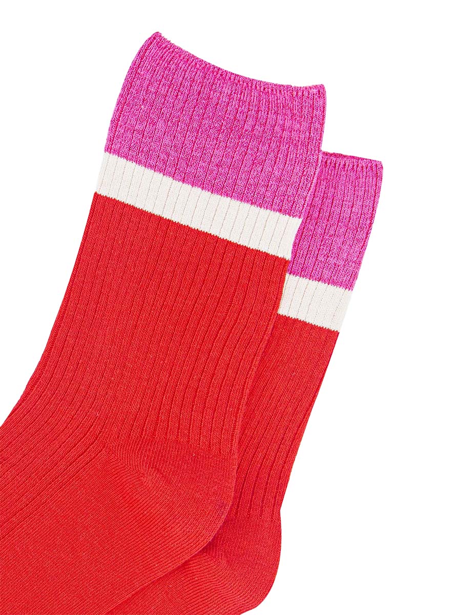 womens-mid-calf-socks-red-pink-contrast-cuff-close-up-material