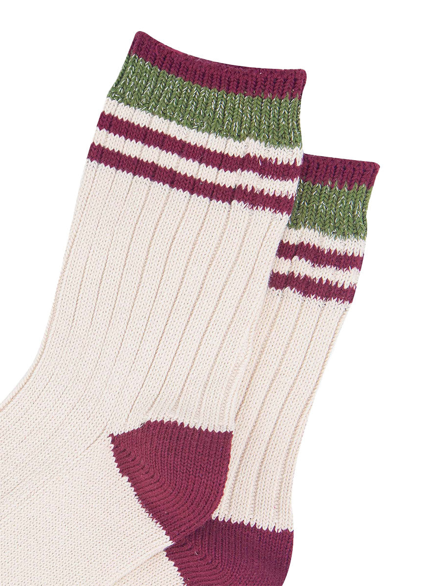 womens-mid-calf-socks-cream-khaki-striped-cuff-close-up-thick
