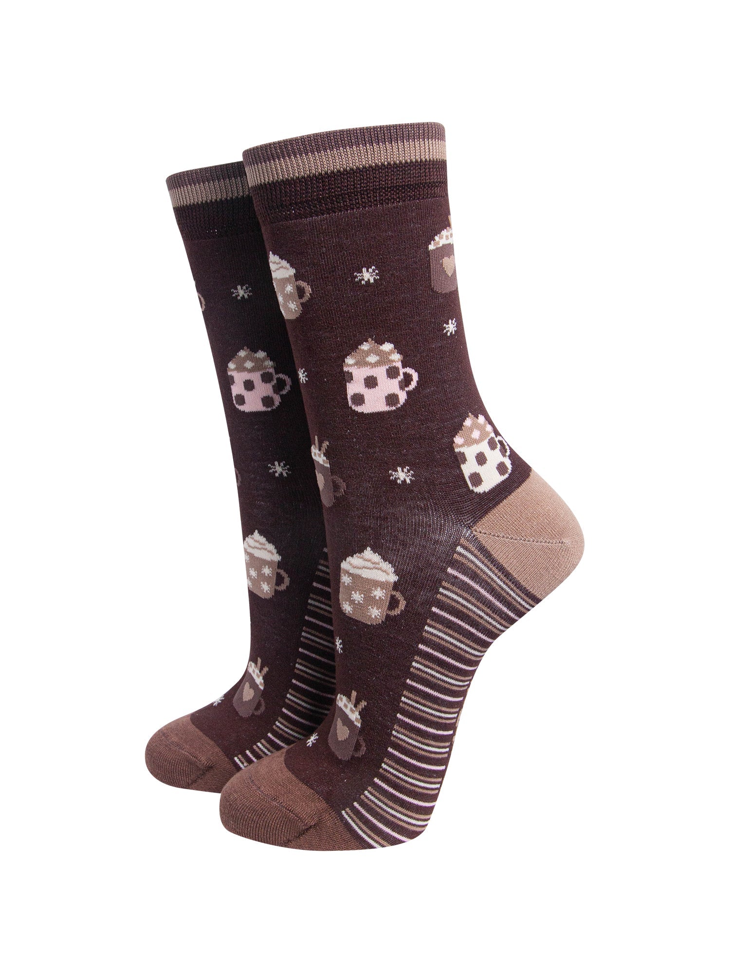 Hot-Chocolate-Women's-Bamboo-Socks-in-Brown-On-Mannequin