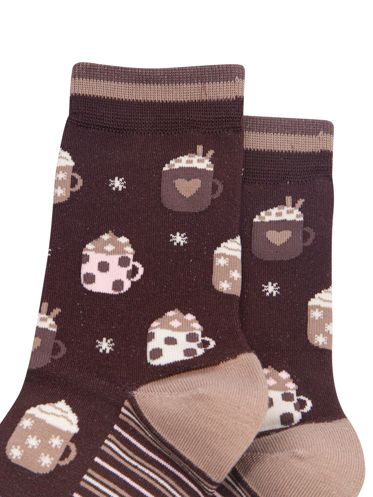 Hot-Chocolate-Women's-Bamboo-Socks-in-Brown-Close-Up