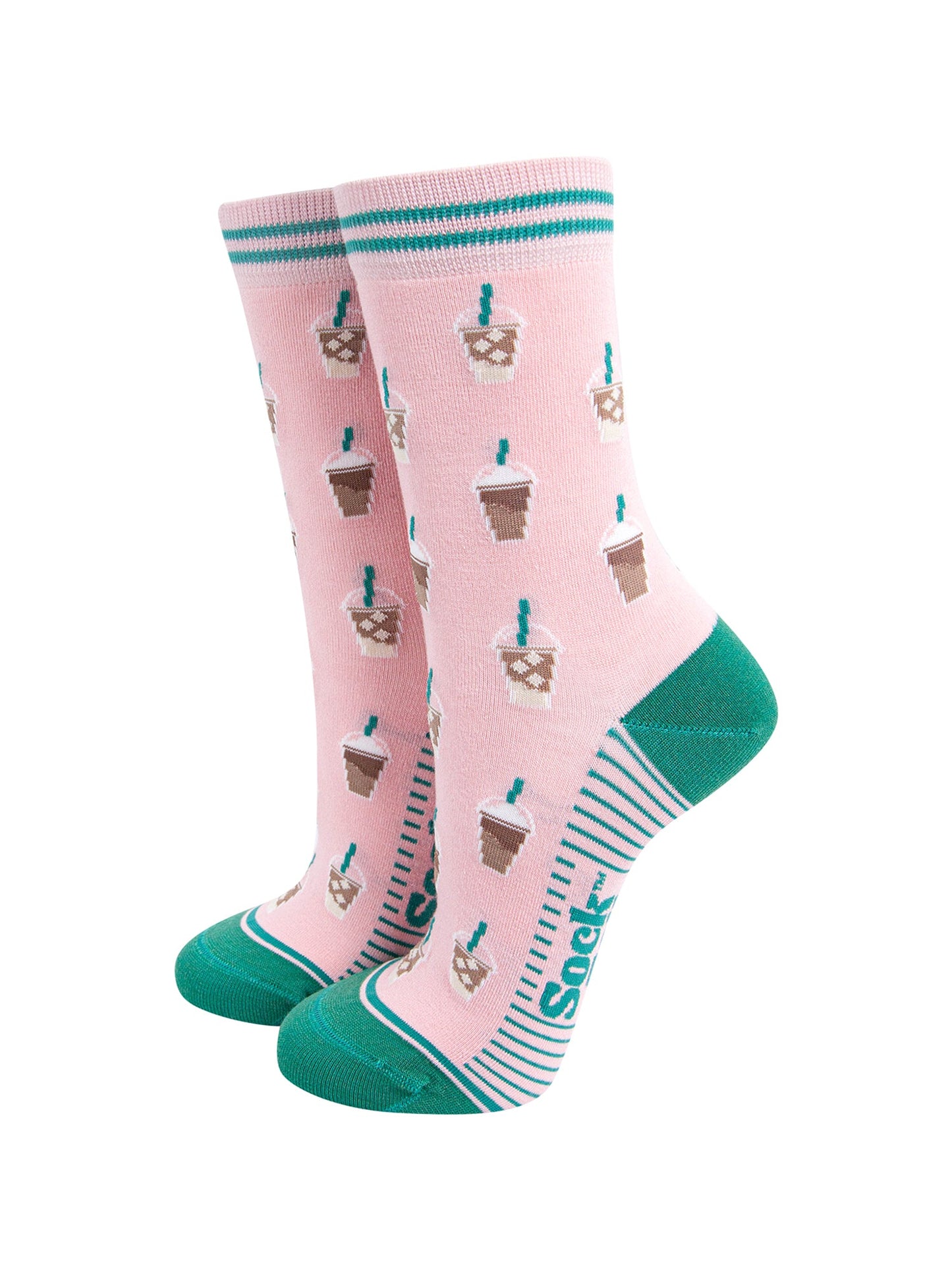 Iced-Coffee-Bamboo-Socks-in-Pink-On-Mannequin