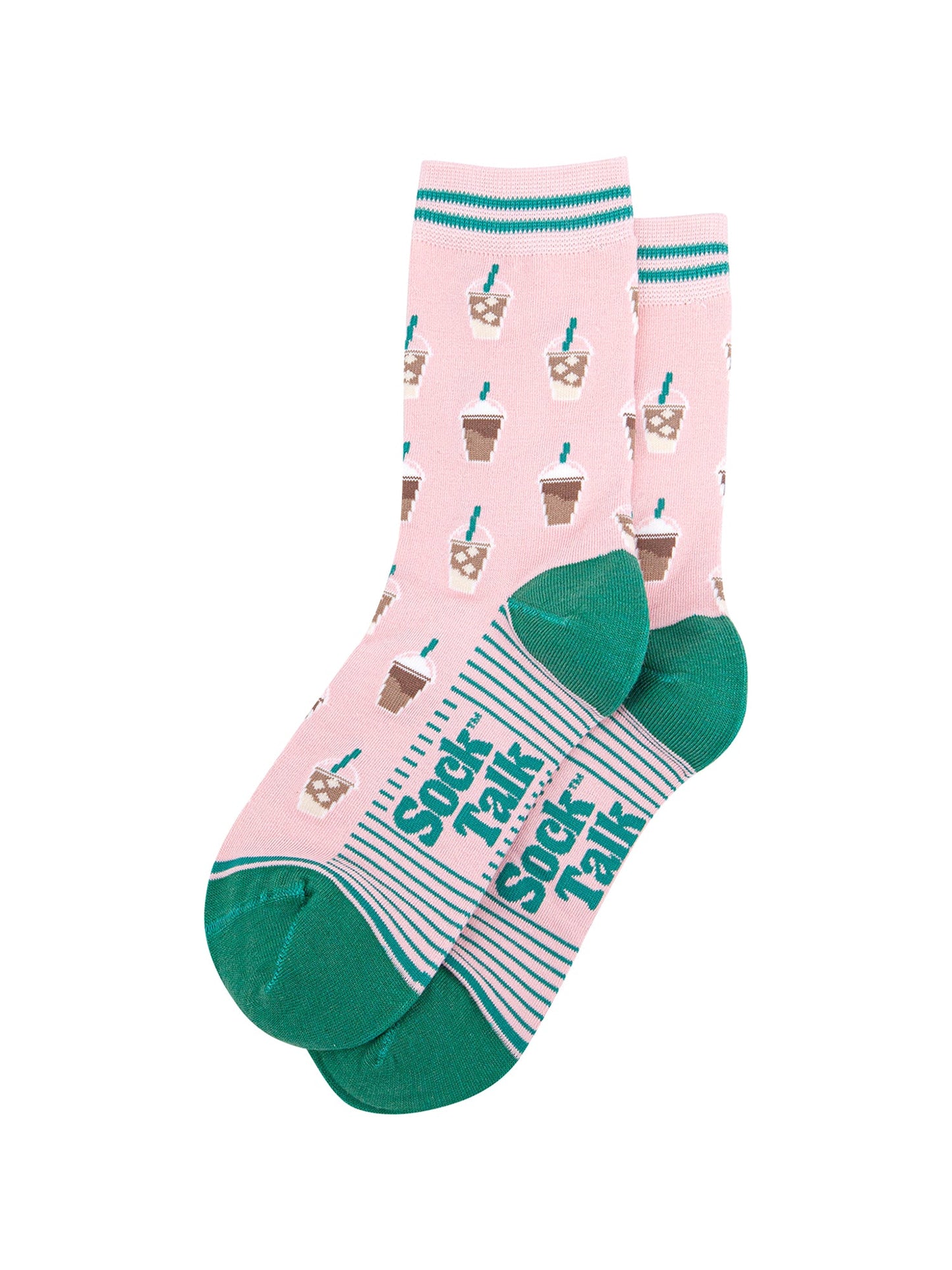 Iced-Coffee-Bamboo-Socks-in-Pink-Laid-Flat
