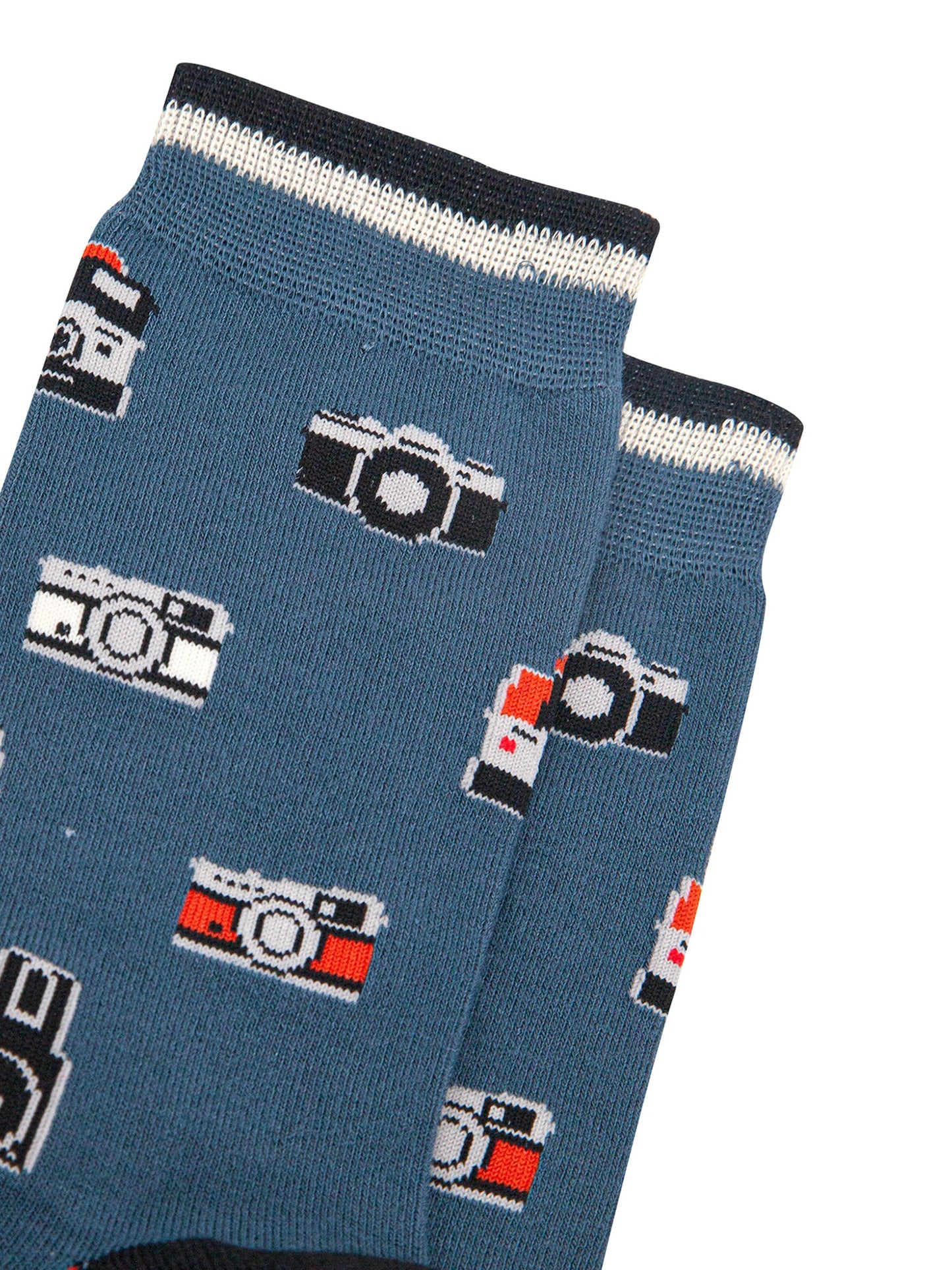 Vintage-Camera-Bamboo-Socks-in-Teal-Closeup