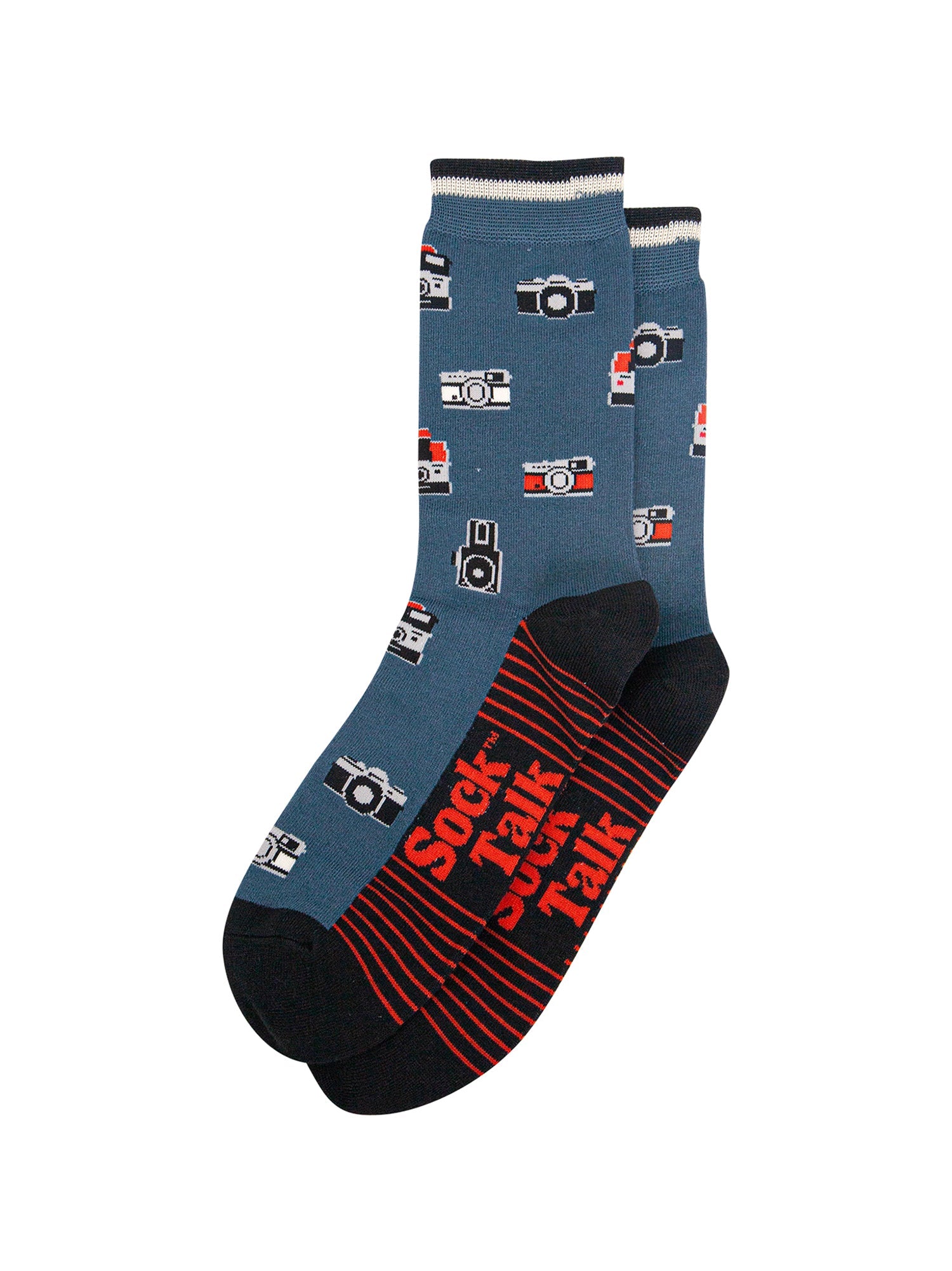 Vintage-Camera-Bamboo-Socks-in-Teal-Lying-Flat