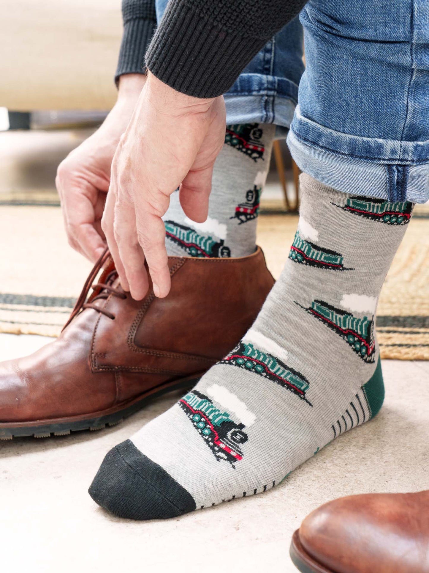 Steam-Trains-Bamboo-Socks-in-Light-Grey