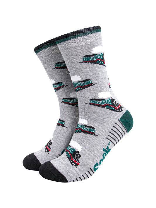 Steam-Trains-Bamboo-Socks-in-Light-Grey-Mannequin