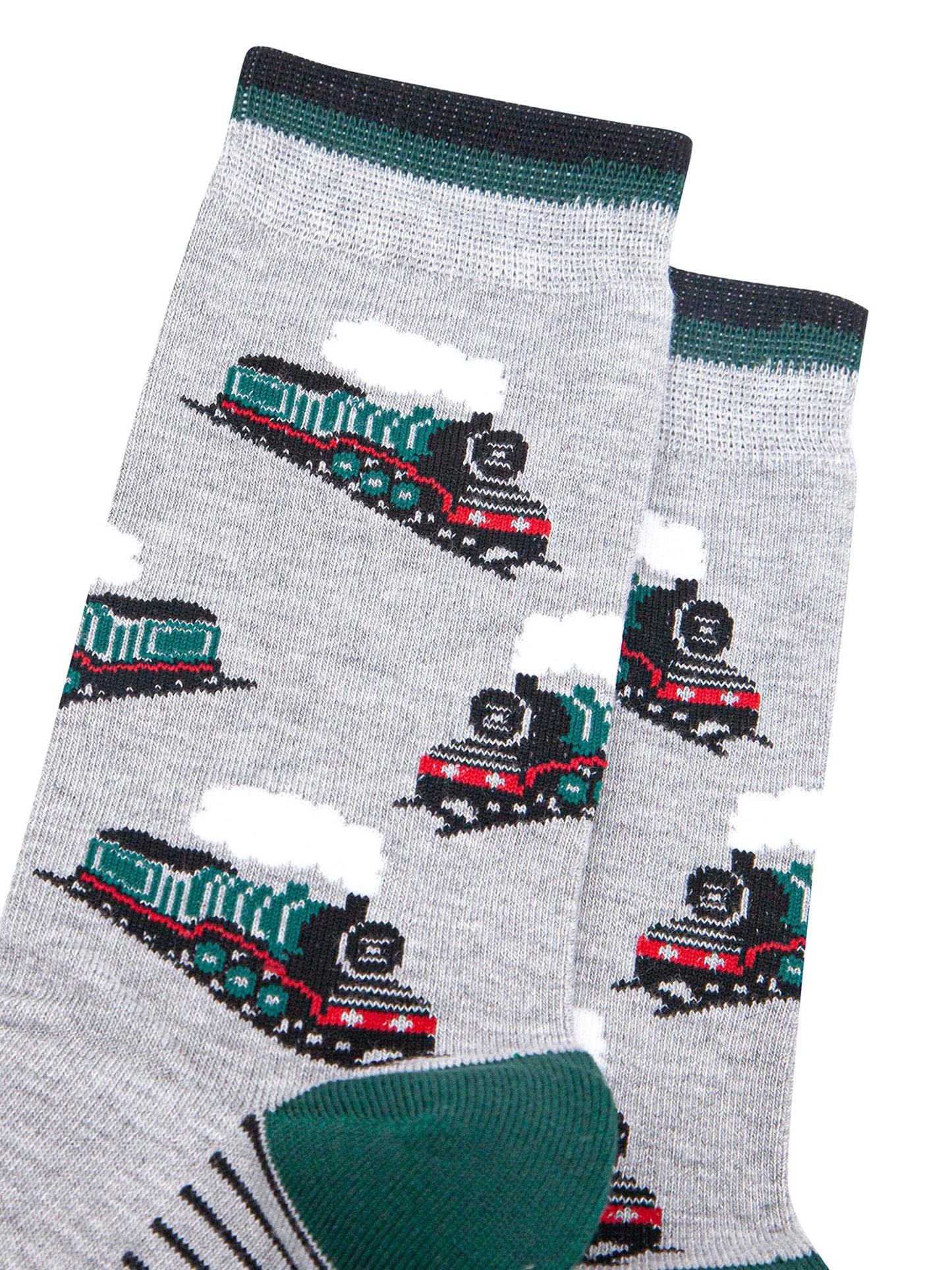 Steam-Trains-Bamboo-Socks-in-Light-Grey-Closeup