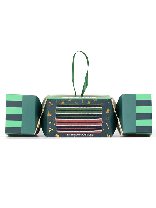 Stripe-Bamboo-Crew-Socks-Christmas-Cracker-Gift-Box-in-Khaki/Orange