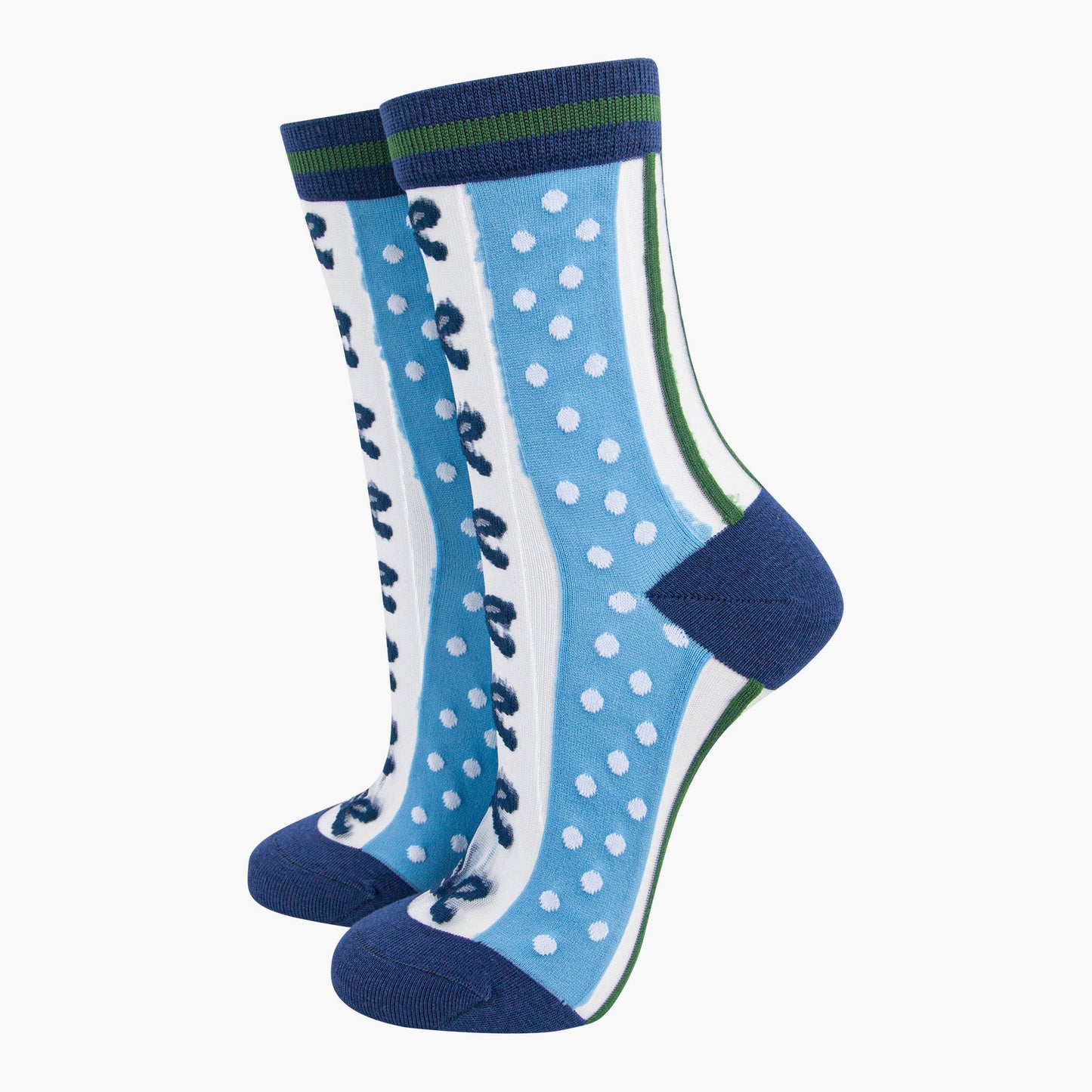 womens-sheer-ankle-socks-blue-green-stripe-bow-popsocks-nylons