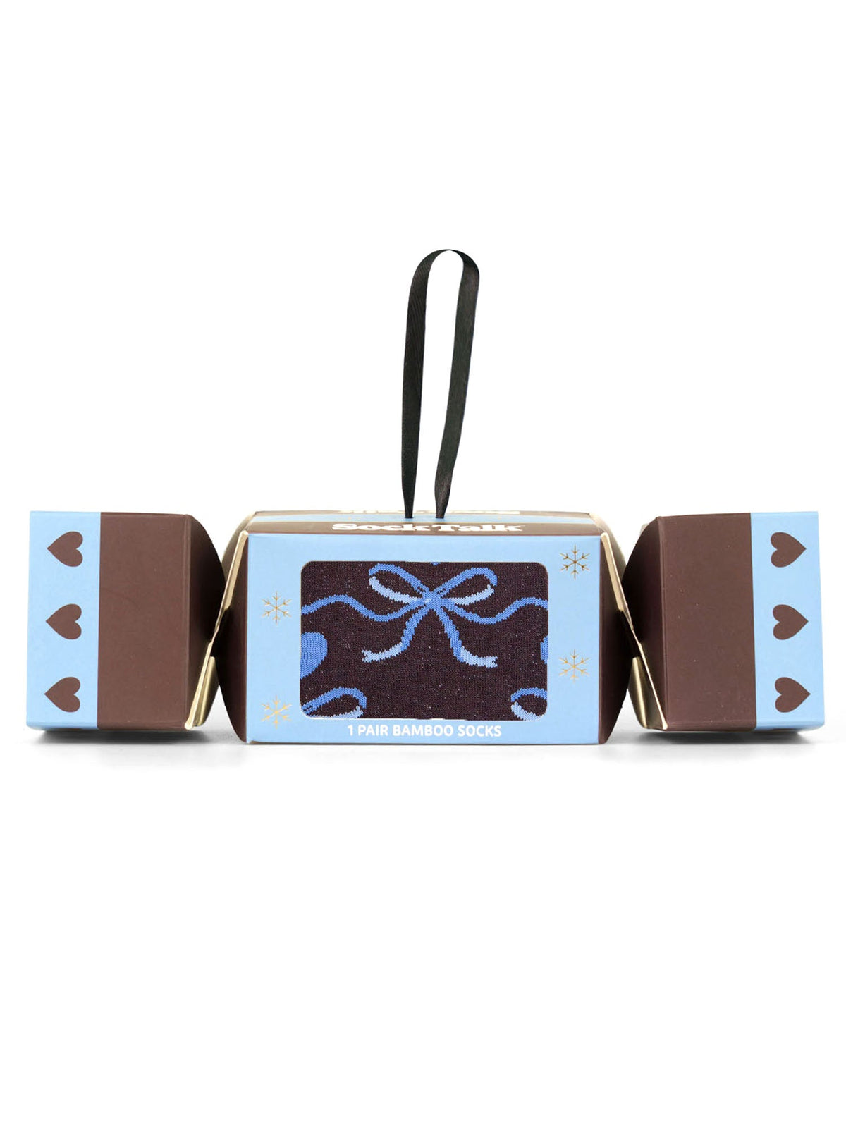 Ribbon-Bamboo-Crew-Socks-Christmas-Cracker-Gift-Box-in-Brown/Blue