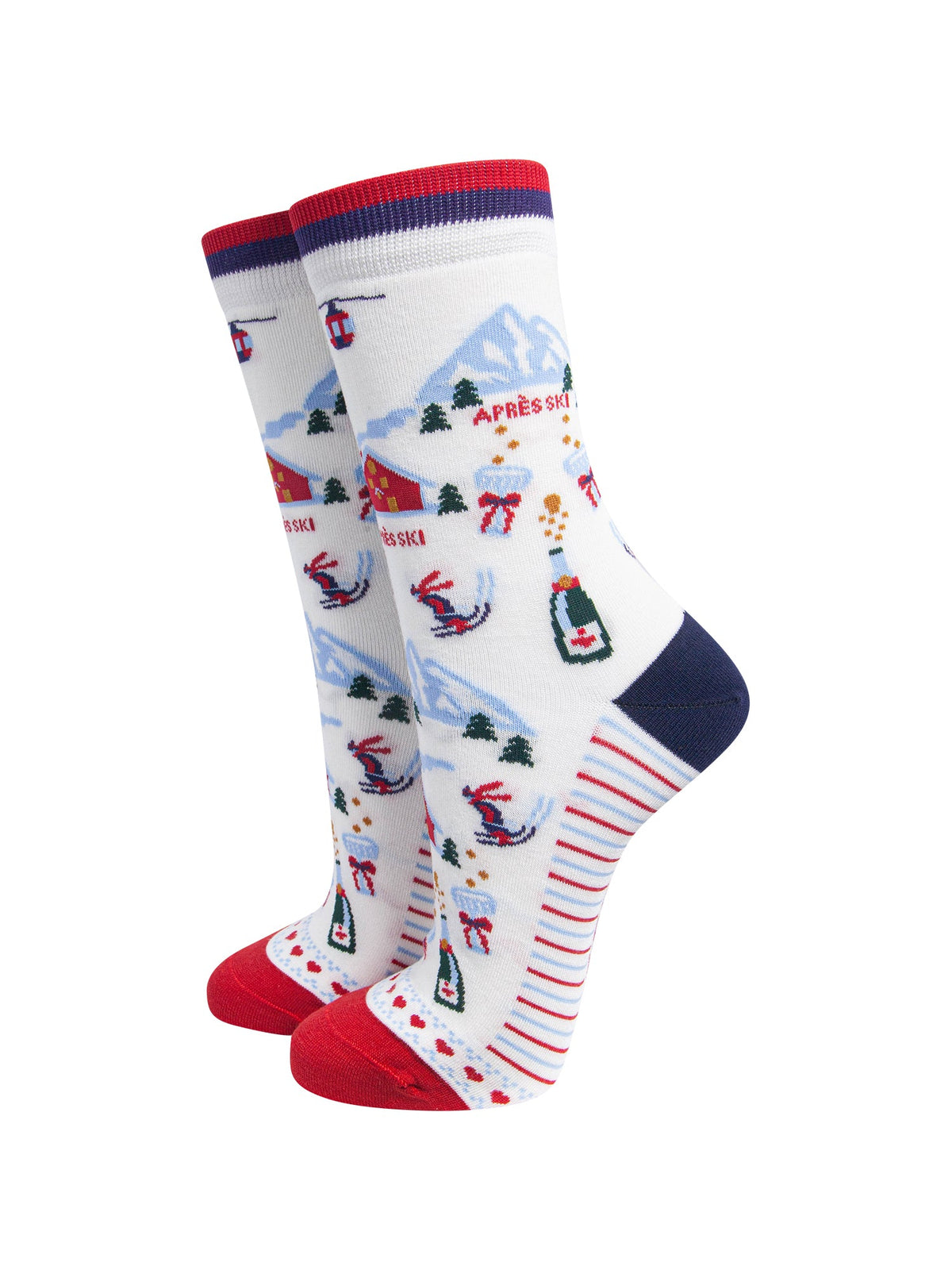 Apres-Ski-Women's-Bamboo-Socks-in-White-On-Mannequin