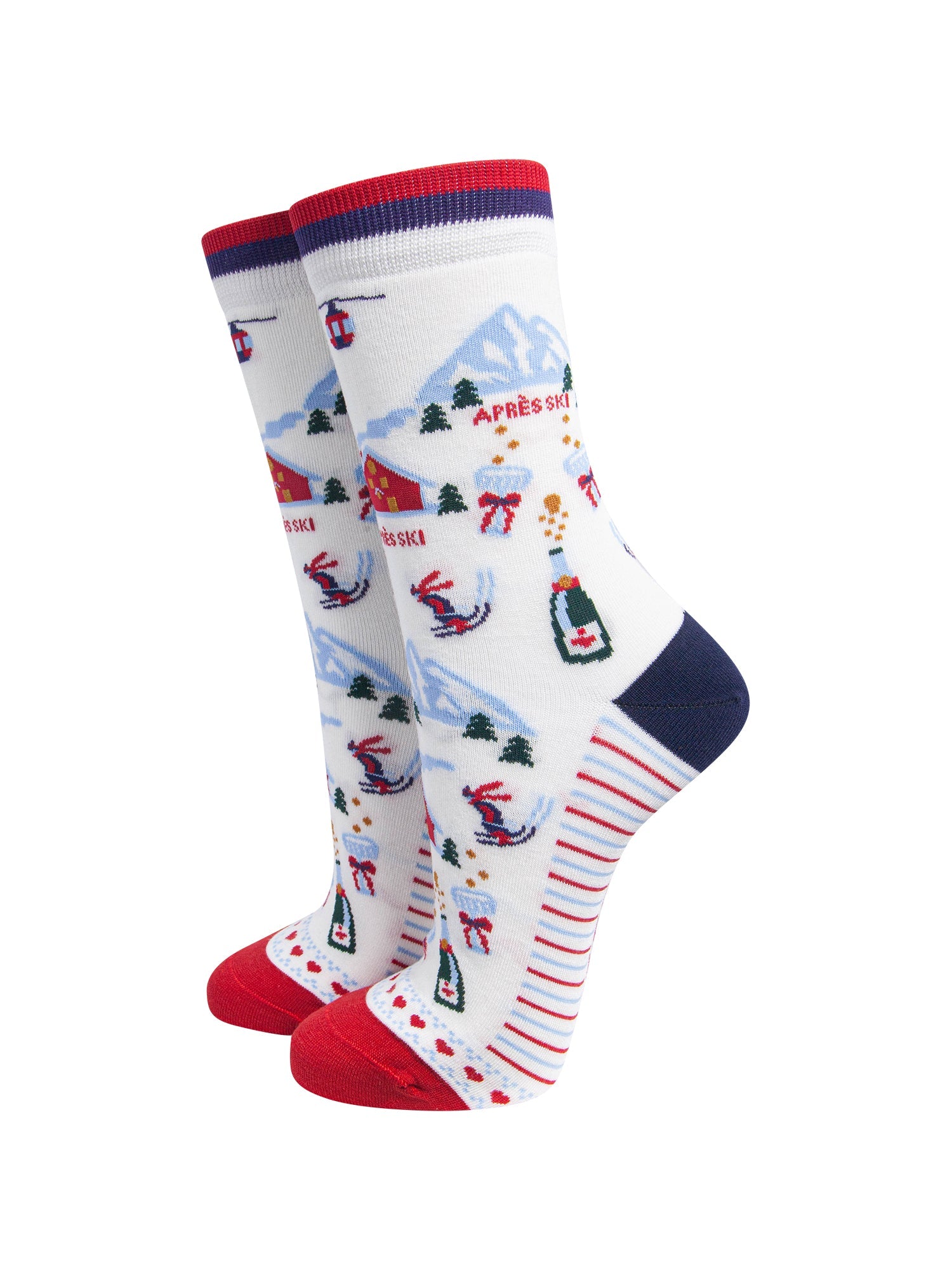 Apres-Ski-Women's-Bamboo-Socks-in-White-On-Mannequin