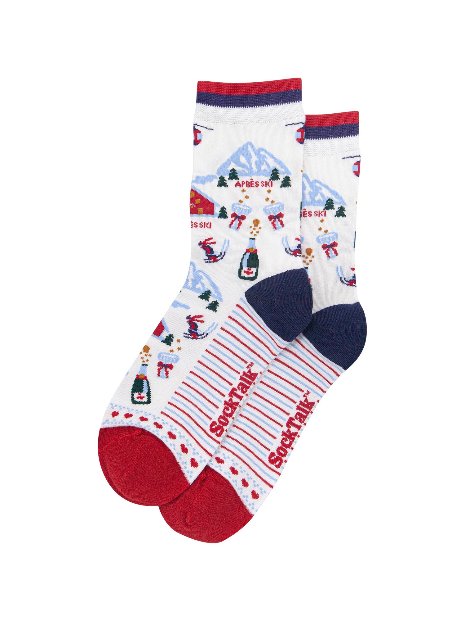 Apres-Ski-Women's-Bamboo-Socks-in-White-Laid-Flat