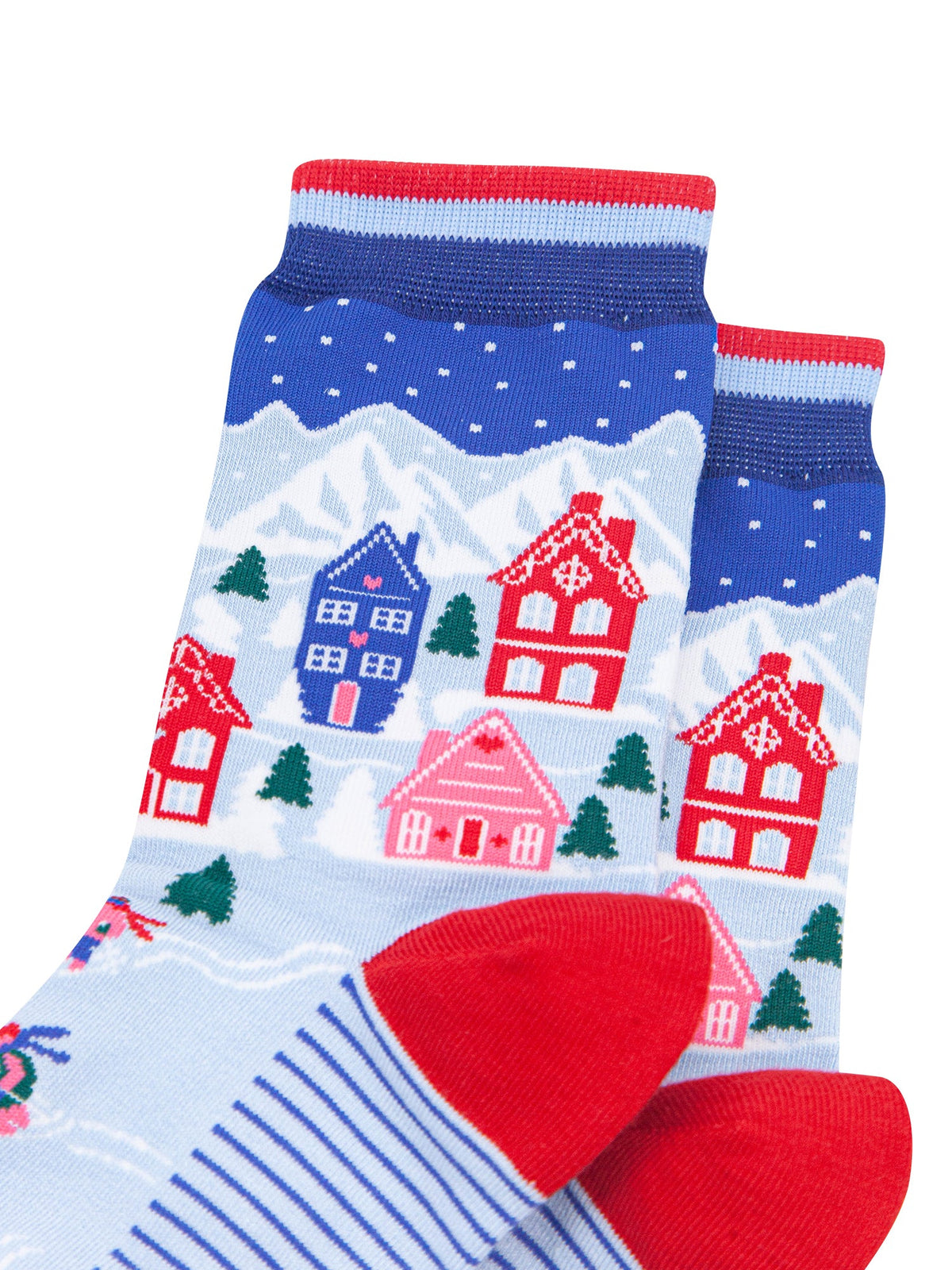 Ski-Chalet-Women's-Bamboo-Socks-in-Icy-Blue-Close-Up