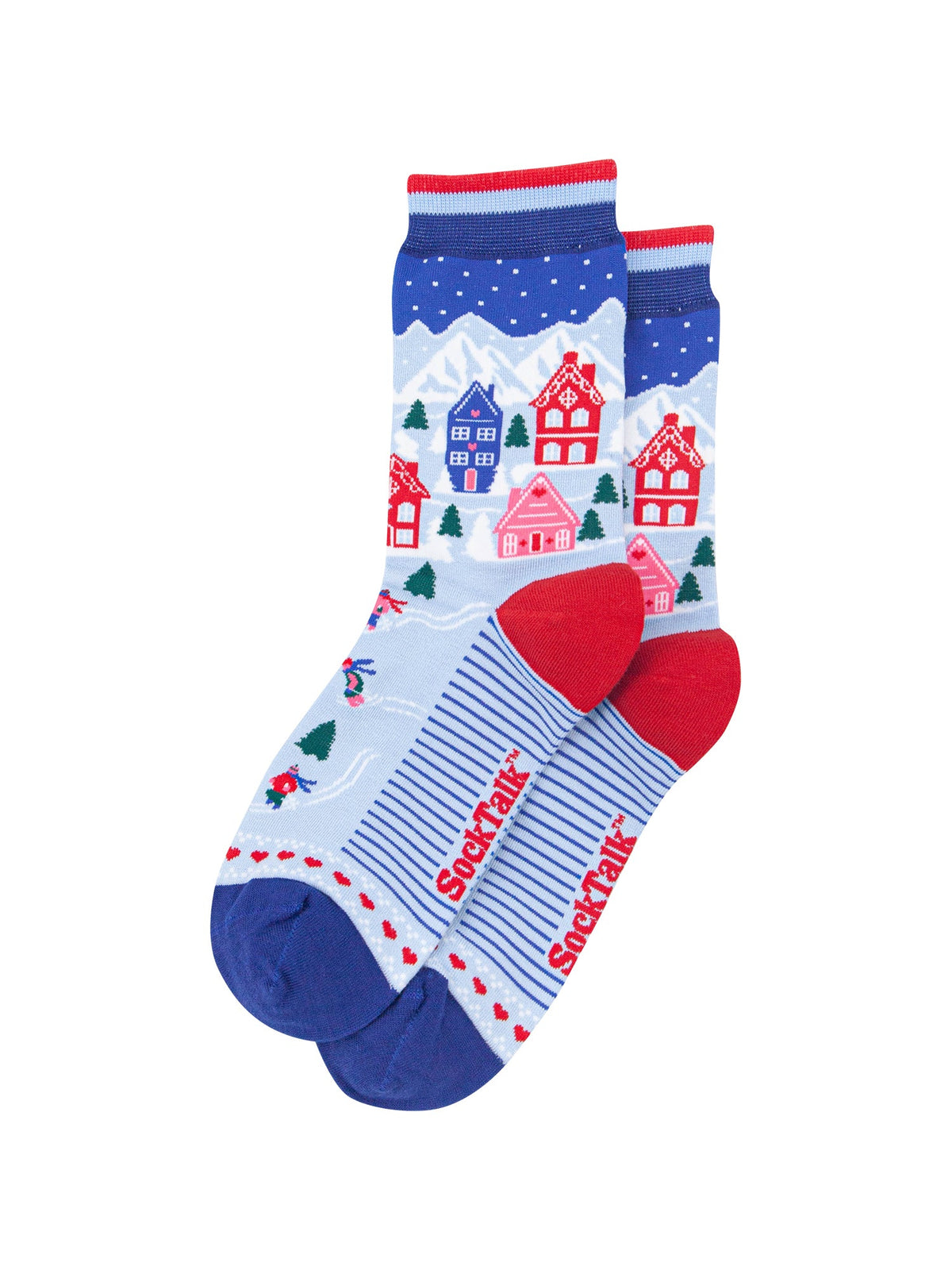 Ski-Chalet-Women's-Bamboo-Socks-in-Icy-Blue-Laid-Flat
