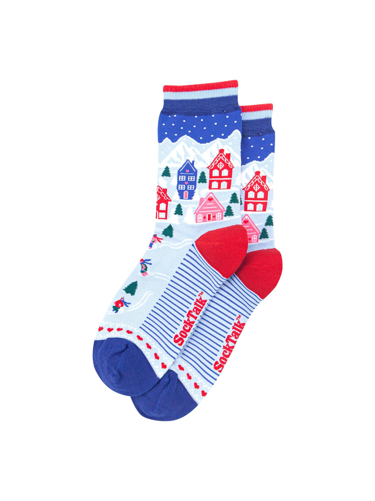 Ski-Chalet-Bamboo-Crew-Socks-Christmas-Cracker-Gift-Box-in-Blue