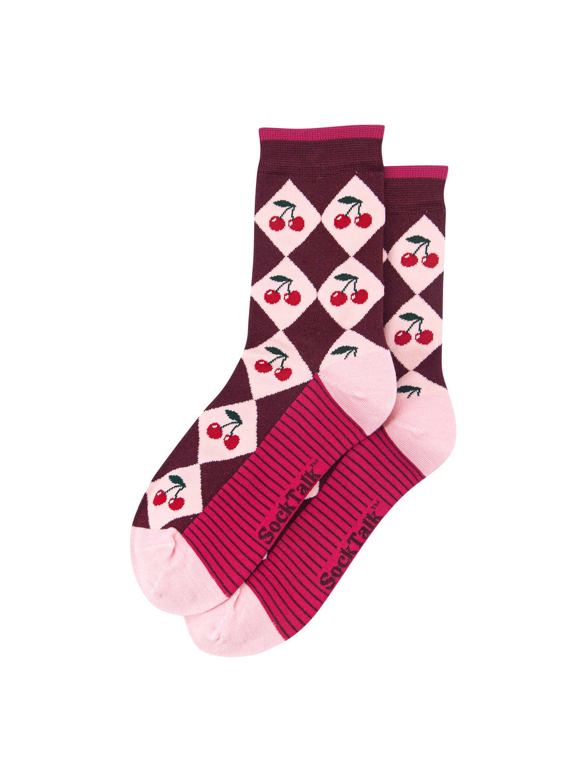 Argyle-Cherry-Bamboo-Crew-Socks-Christmas-Cracker-Gift-Box-in-Berry