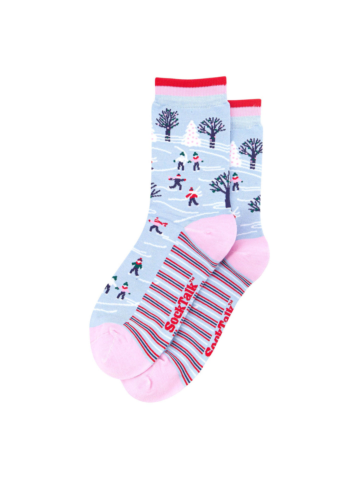 Ice-Skating-Bamboo-Crew-Socks-Christmas-Cracker-Gift-Box-in-Blue