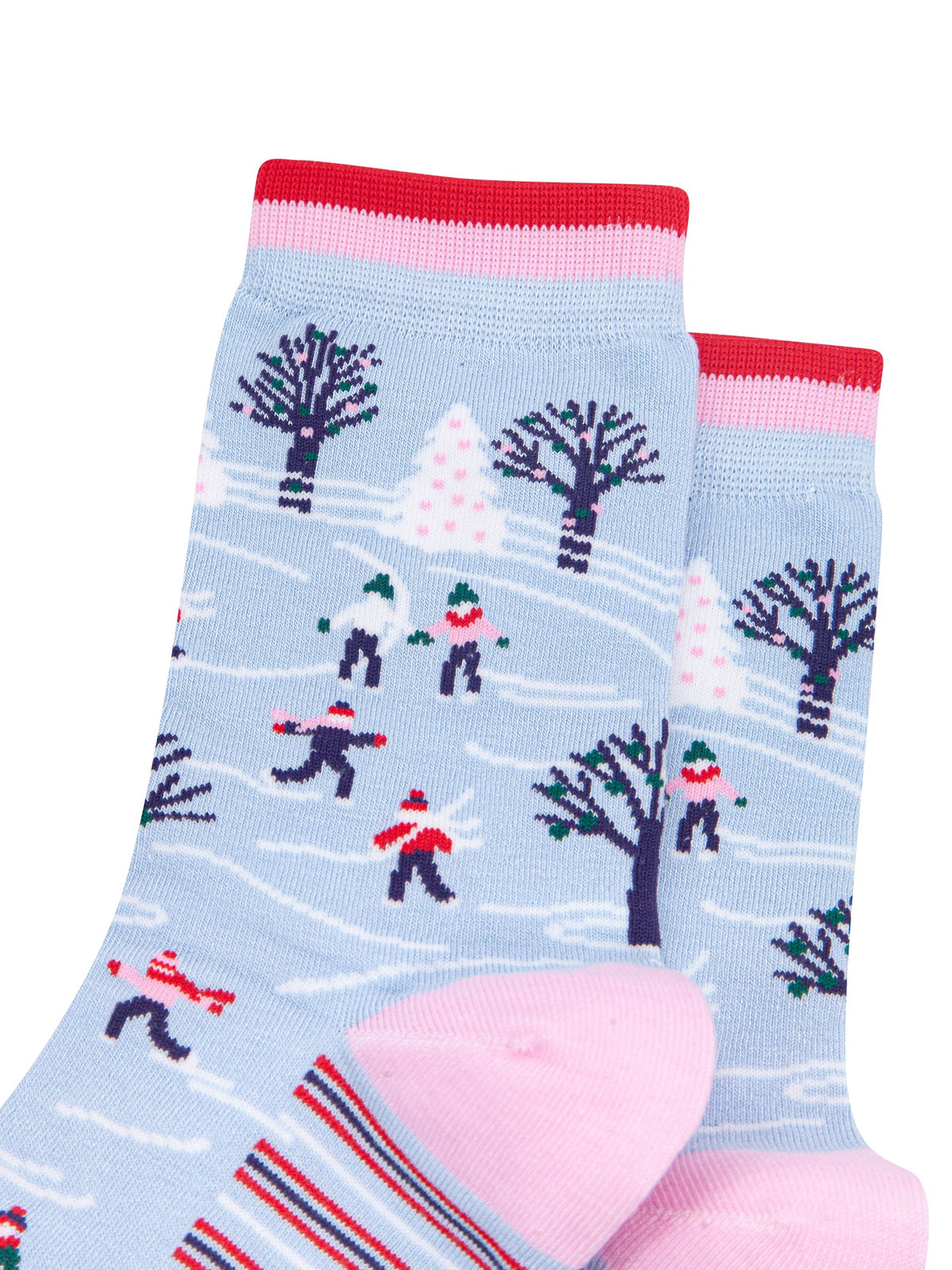 Ice-Skaters-Women's-Bamboo-Socks-in-Icy-Blue-Close-Up