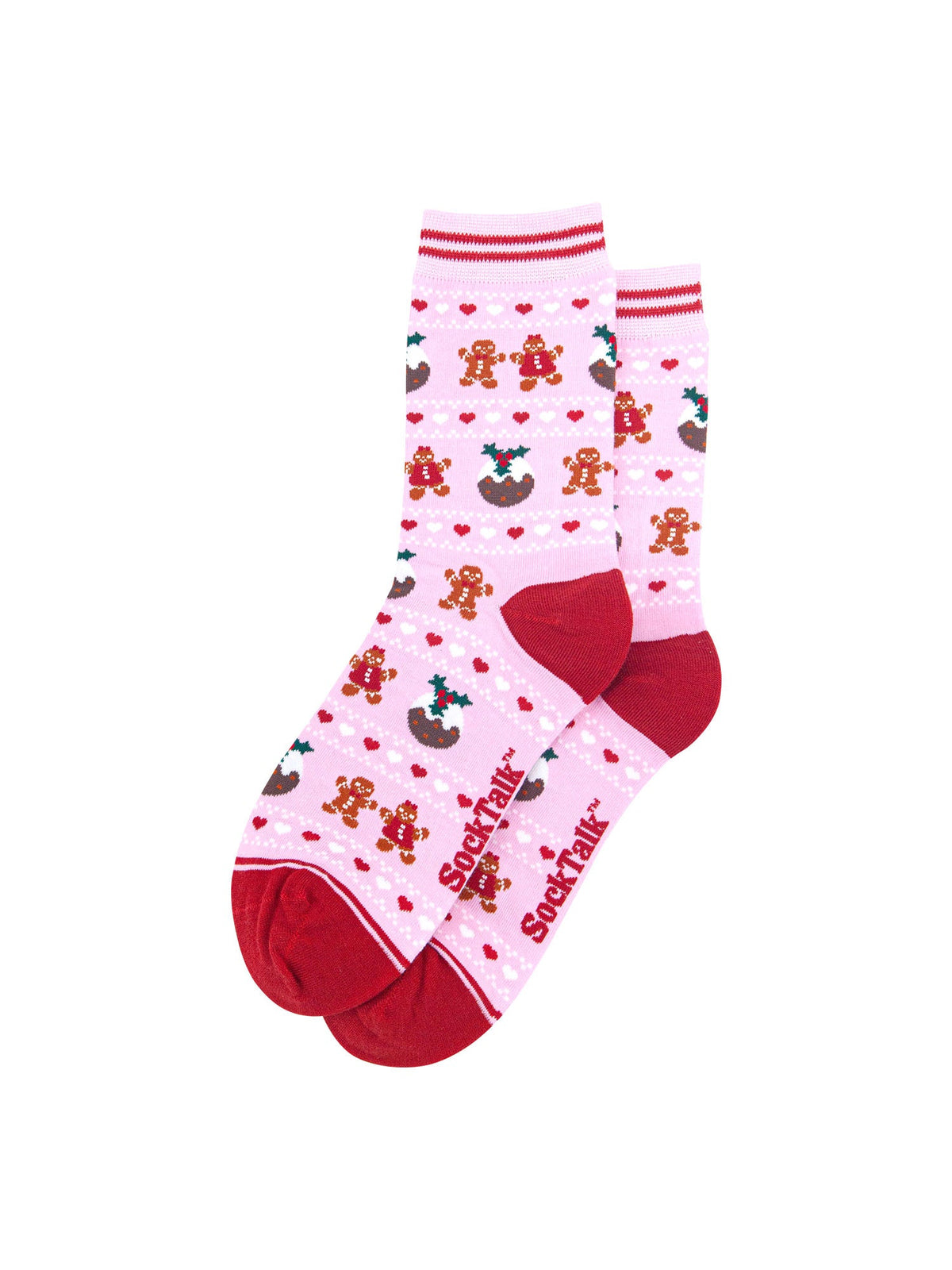 Christmas-Pudding-&-Gingerbread-Men-Fair-Isle-Bamboo-Crew-Socks-Christmas-Cracker-Gift-Box-in-Pink